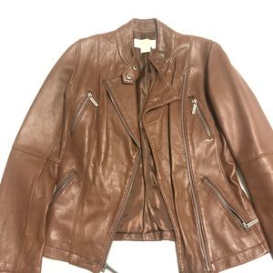 Michael Kors leather moto jacket